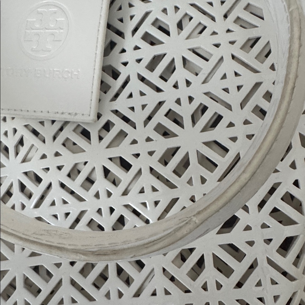 Tory Burch White Laser Cut Tote - Picture 3 of 3